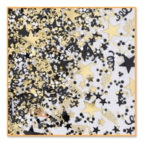 Beistle Pack of 6 Black, Gold and Silver Awards Night Confetti Bags 0.5 oz.