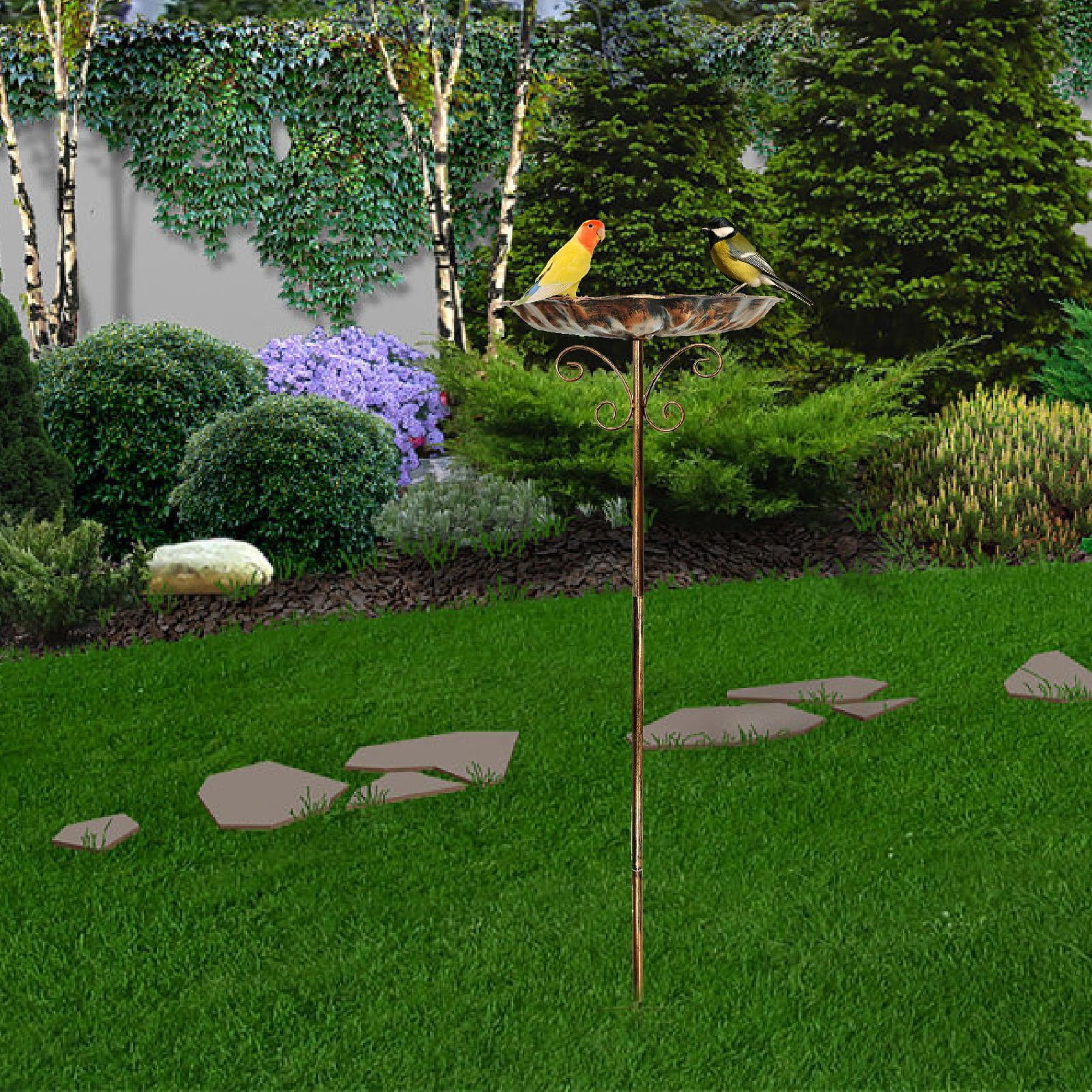 colaxi Bird Bath Bowl Birdbath Sturdy Iron Detachable Easy to Assemble Bird Feeder with Stake for Porch Backyard Patio Outside Decor
