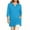 Blue, variant on V Neck 3/4 Sleeve Tunic Top For Women, Extra Long Length Double Pocket T Shirt, Solid Color Summer Casual Blouse, Loose Fit Womens Tee Shirt Black 2XL