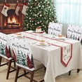 thumbnail image 4 of Merry Christmas Chair Covers Set of 8 Red Black Plaid Christmas Green Tree Snowflakes Chair Back Covers Stretch Removable Washable Slipcovers Protector for Dining Room Kitchen Party Decor, 4 of 5