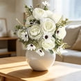 thumbnail image 6 of Artificial Peony Flower Bouquets, Mixed Flower Foliage Bunches, Cosmug Home Floral Centerpiece, for Vase Styling, Dining Table Layout and Living Room Display, White, 6 of 6