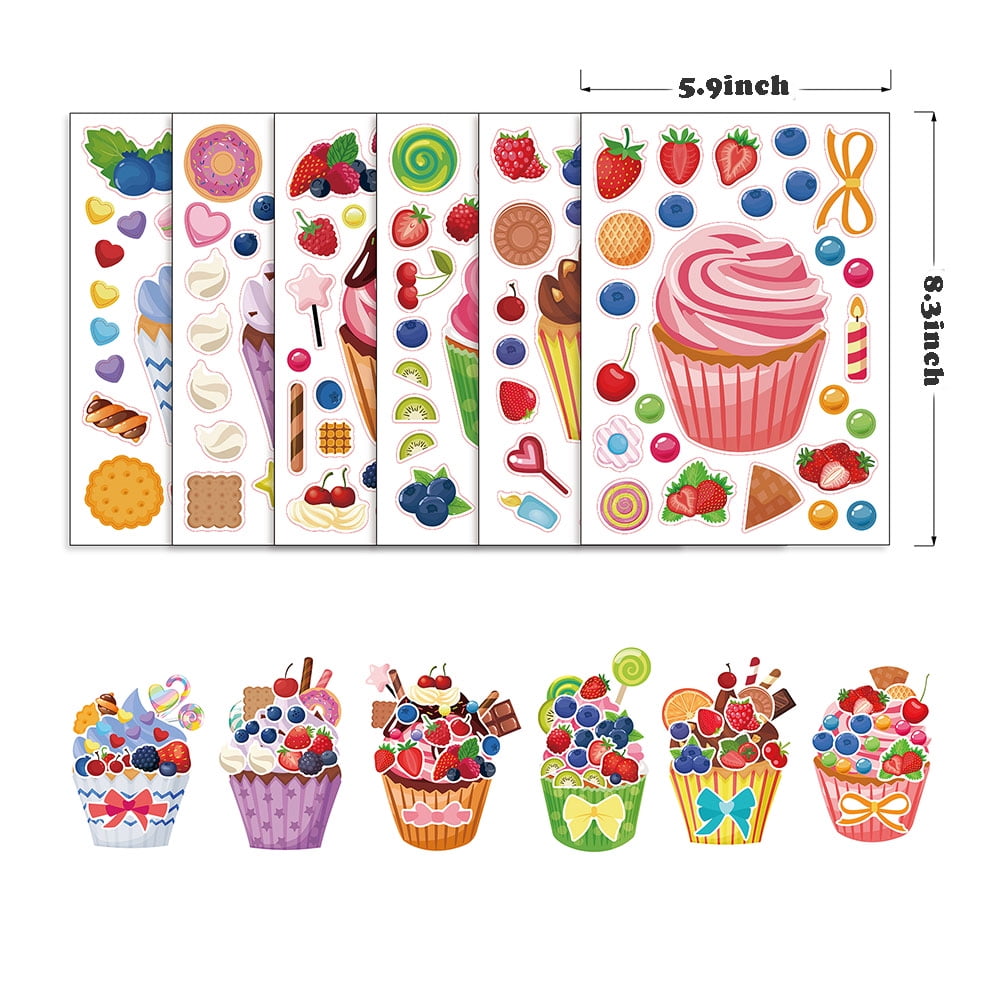 42pcs Cupcake Donut Face Stickers for Toddler Kid Girl, Make Your Own  Dessert Stickers for Sweets and Treats Gifts, Art Crafts, Food Birthday  Party Favors Supplies, Classroom Decorations School Reward 
