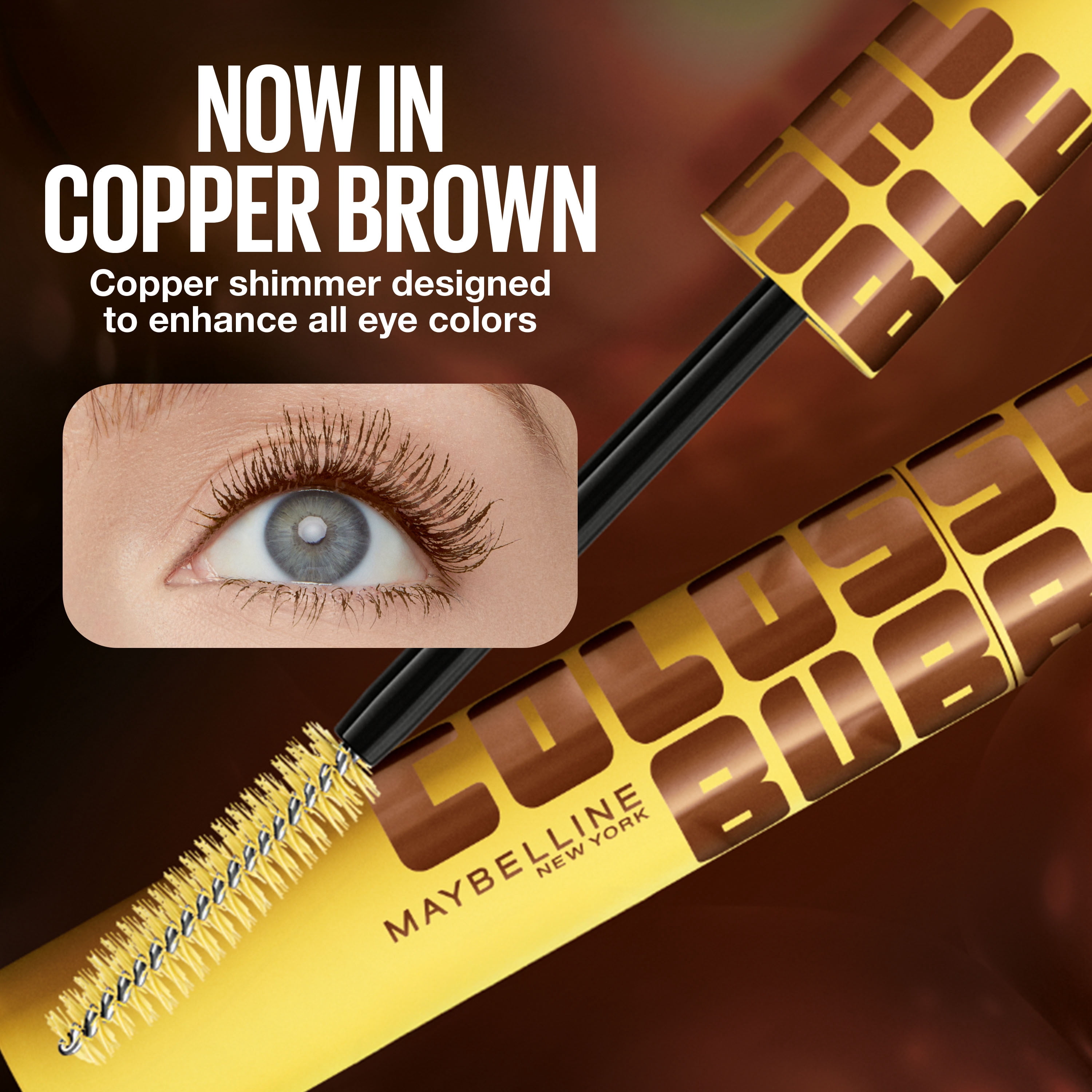 Maybelline New York Colossal Bubble Washable Mascara, Copper Brown, 0.24 fl oz
