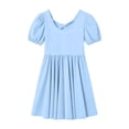 thumbnail image 5 of Gubotare Girls Birthday Dress Girls Dress Summer Ruffle Sleeve Mesh A Line Casual Party Dresses with Pockets Size 7-8 (Sky Blue,7-8 Years), 5 of 5