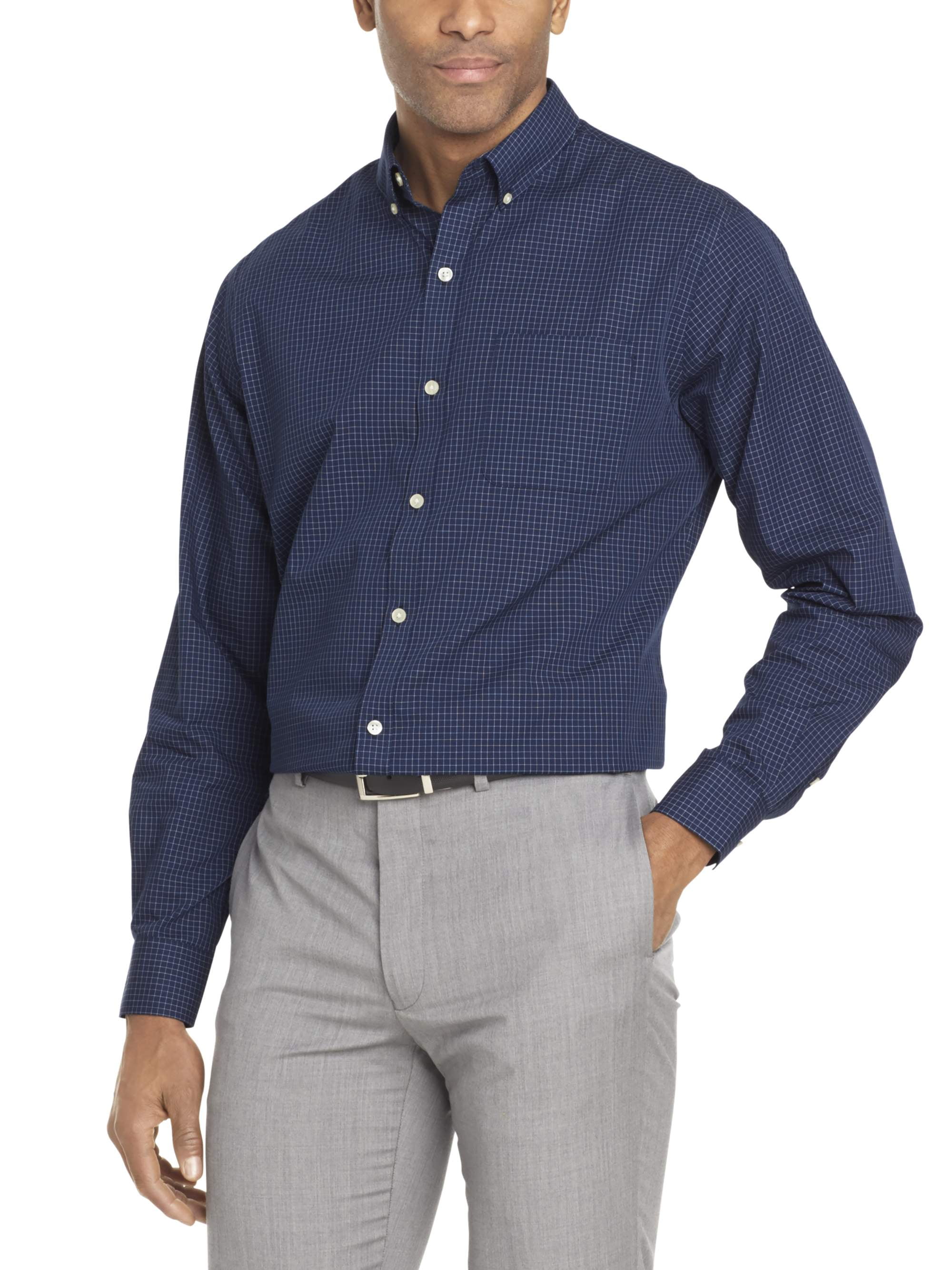 Van Heusen Wrinkle Free Poplin Long Sleeve Shirt - Walmart.com