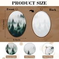 thumbnail image 3 of Canvas Wall Art Fog Forest Foggy Forest Tall Pine Trees Mystic Atmosphere Layered Oval Framed Canvas Prints Vintage Wall Hanging Decor for Home Office Decorations 8.6"x11.4", 3 of 7