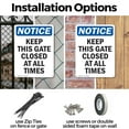 thumbnail image 3 of (2 Pack) Keep This Gate Closed At All Times OSHA Notice Sign 7 Inch X 10 Inch Indoor / Outdoor Rust-Free Aluminum Metal Signs for Workplace, Workshop, and Construction Site, Made in the, 3 of 8