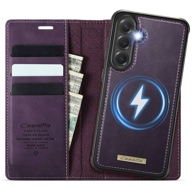 Funda Billetera Desmontable Magnética 2 en 1 Magsafe para Samsung Galaxy S24 Plus con Tarjetero para Mujer y Hombre,Cuero PU Retro 【Bloqueo RFID】 Funda con soporte a prueba de golpes