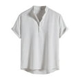 thumbnail image 1 of UANWENN Chemise Imprimée d'Été pour Hommes Col et Lin Mode Haut Décontracté Ample à Manches Courtes Chemise Blouse Décontractée Pack Chemise Homme Petite Chemise Justaucorps Pyjama Chemise Boutonnée Unisexe T, 1 of 3