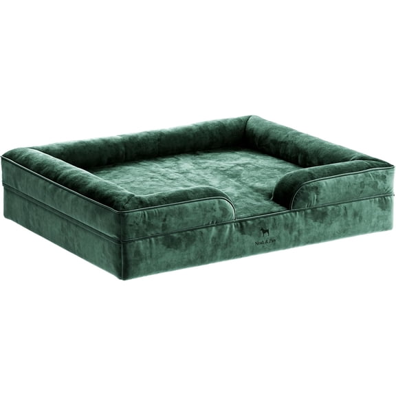 NOAH & PAW Giant Dog Bed XXL 55x45x11 Inch, Orthopedic Dog Beds, Eggshell Memory Foam Infused with Cooling Gel, Waterproof, Machine Washable, Includes Inner Cover (Velvet Collection)