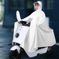 thumbnail image 3 of Chubasquero para vehículo eléctrico con ranuras para espejos poncho de cuerpo largo para montar al aire libre, 3 of 6