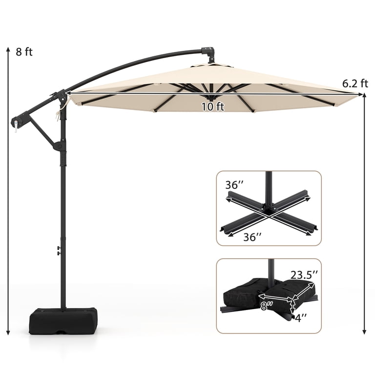apluschoice 10 hanging roma offset umbrella outdoor patio cantilever Best Choice Products 10ft Market Umbrella, Smooth 360 Rotation, 8 Sturdy Ribs, Easy Adjustment Enjoy 79 square feet of shade which means more room between you Elm 10 ft. Outdoor /