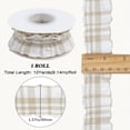 thumbnail image 2 of 10 Yards 1.5 Inch Beige Plaid Ribbon Checkered Ribbon Tan Gingham Double Chiffon Ruffled Edge Polyester Ribbon with Spool, 2 of 9