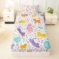 thumbnail image 4 of Manfei Funny Cat Kitten Twin Sheets, Cute Floral Blossom Bedding, White Pink, 3pcs, 1 Flat Sheet, 1 Fitted Sheet and 1 Pillowcase, 4 of 6