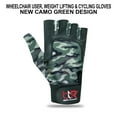 thumbnail image 6 of Wheelchair User Gloves Mobility Disability Fingerless Long Thumb Leather Palm for Men and Women Workout Weight Lifting, Cycling, Driving Gloves New Green Camo Design Unisex XXL, 6 of 9