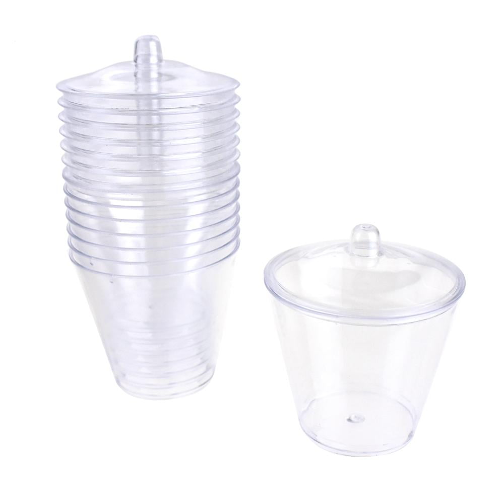 Mini Dessert Plastic Cup with Lid, 23/4Inch, 9Count