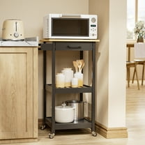 Lofka, KC30, Painted Finish, Rolling, Kitchen Storage Cart, Black