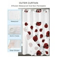 thumbnail image 2 of No Hook Cloth Fabric Shower Curtain with Snap in Liner, Cartoon Ladybug Waterproof Shower Curtains Set with See Through Top Window, Funny Animals Dot Modern Simple Bath Curtains Shower 48"x72", 2 of 6