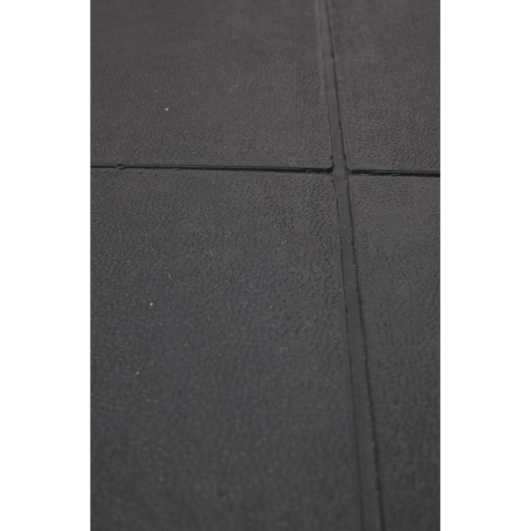 Envelor Interlocking Anti Fatigue Rubber Floor Mat, 4 Pack, 36 in. x 36 in. - Black