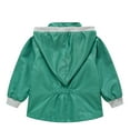 thumbnail image 2 of Fengqque Boys Girls Rain Jackets Lightweight Zippered Breathable Waterproof Hooded Windbreakers for Kids Baby Pure Color Children's Windbreaker Hat Detachable Cute Western Style, 2 of 5
