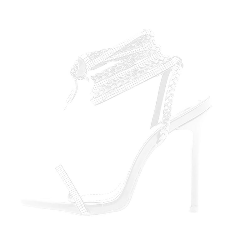 Juebong Platform Heels Sandals for Women, Open Toe Strappy Ankle