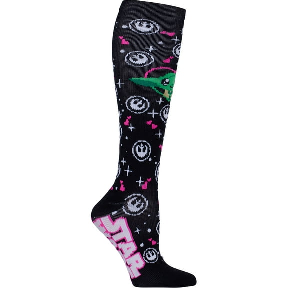 Cherokee Printsupport Women 8-12 mmHg Support Socks, One Size, Yoda One I Love