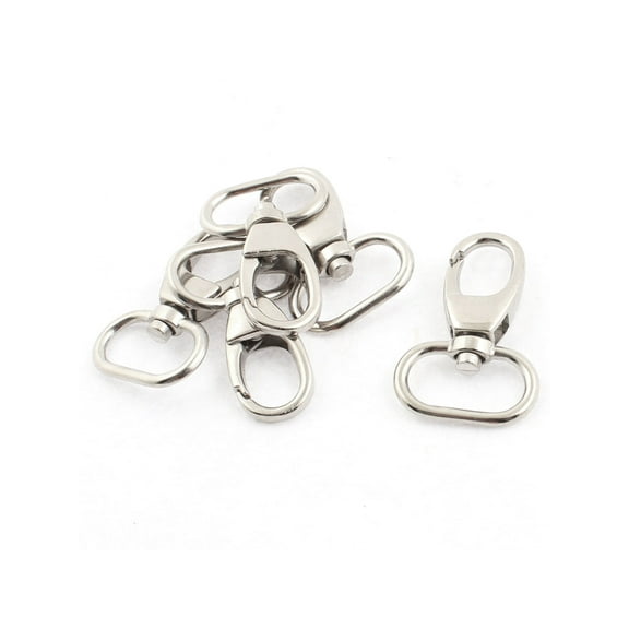 Unique Bargains 4cm x 2.5cm Metal Bag Purse Hook Swivel Lobster Clasp Clip Silver Tone 5pcs