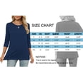 thumbnail image 6 of MOSHU 3 Pack 3/4 T Shirts for Womens Crew Neck Womens Shirts Dressy Basics Tees Casual Loose Fit Fall Tops, 6 of 11