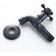 thumbnail image 5 of Grifo de agua fría vintage con interfaz G1/2 de una sola manija - Grifo de fregona montado en la pared para lavabo de baño (negro), 5 of 5
