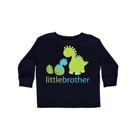 

Inktastic Dinosaur Little Brother Green Gift Toddler Boy Girl Long Sleeve T-Shirt