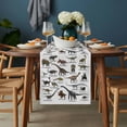 thumbnail image 2 of Cartoon Dinosaurs Table Runner - 90 Inch Long, Kitchen Dining Table Runner Dresser Scarves, Natural Primitive Wild Animals Names Farmhouse Decor for Coffee Tables Wedding Party Banquet, 2 of 8