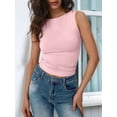 thumbnail image 4 of Women Going Out Summer Tank Tops Casual Basic Sleeveless Shirt Vacation Fashion Outfit Clothes Pink M, 4 of 8