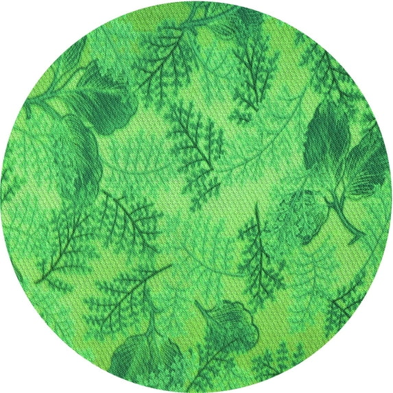 Ahgly Company Indoor Square Patterned Neon Green Area Rugs, 3' Square