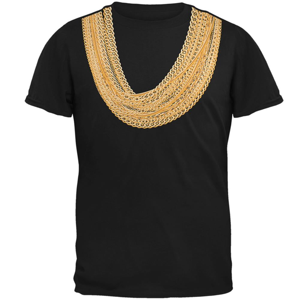 Gold Chains Black Adult TShirt 4XLarge