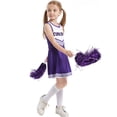 thumbnail image 4 of Cheerleader Outfit For Girls Sleeveless Cheerleading Team Stage Performance Dance Dressy Purple 110, 4 of 8