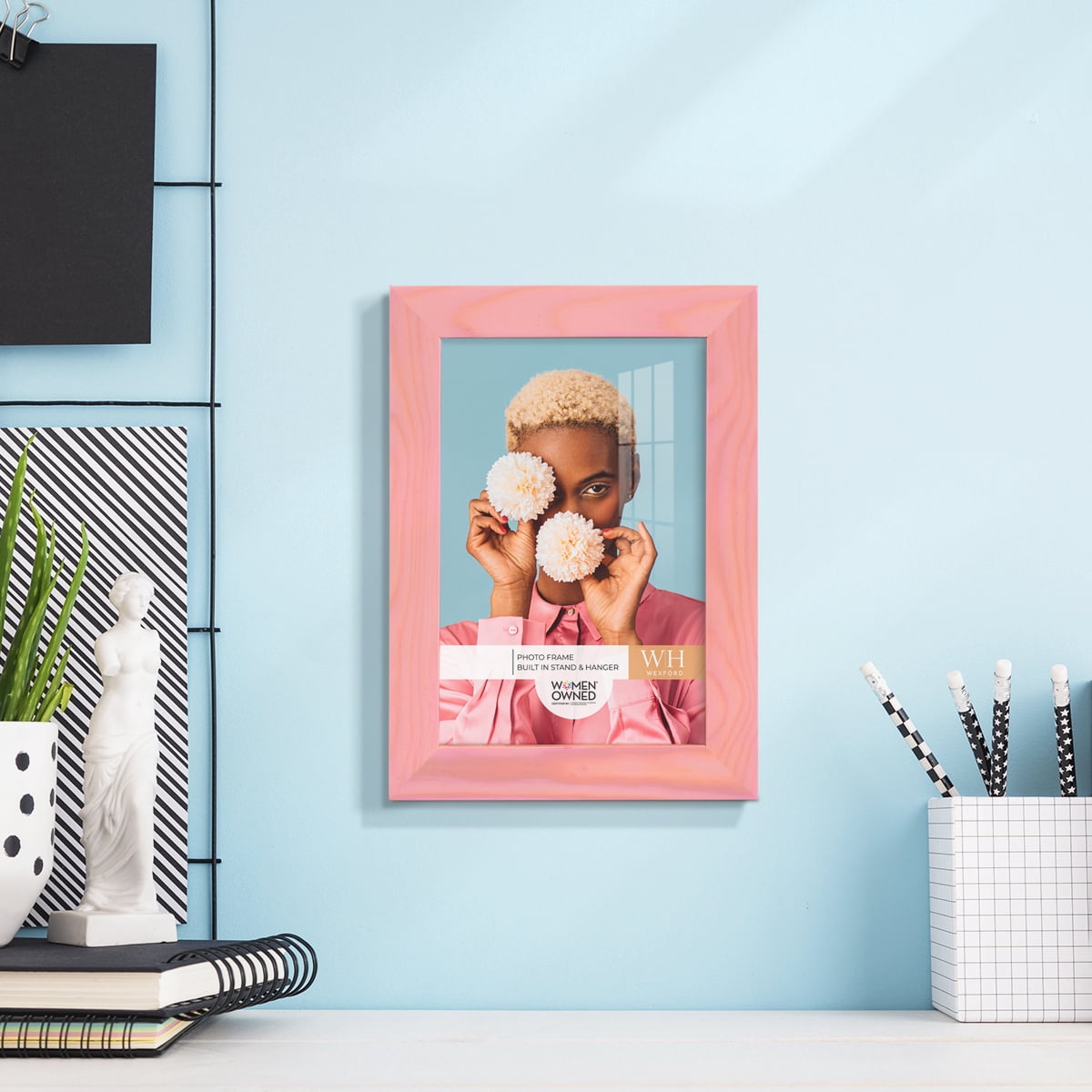 Woodgrain 5 in. x 7 in. Sunset Pink Picture Frame