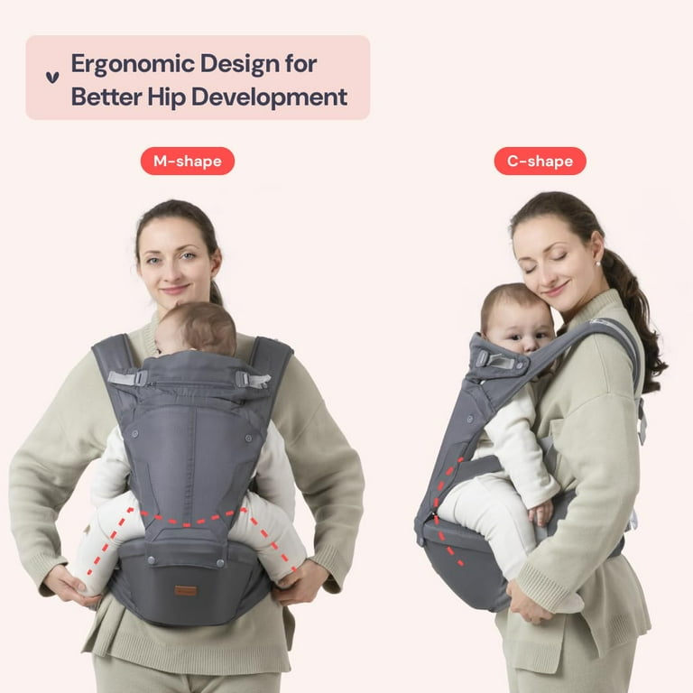 BabbleRoo Grow Baby Carrier – 6-in-1 Ergonomic Hip Seat