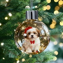 ChicYu Christmas Puppy Snow Globe Festive Design Exquisite Snow Effect for Tabletop Mantel Home Holiday Decor Gift Christmas Dog Snow Ornaments