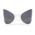 thumbnail image 2 of Polarized Exaggerated XXL Wrap Curved Mask Style Plastic Sunglasses White - Black, 2 of 4