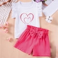 thumbnail image 2 of CAUYDY Toddler Baby Girl Clothes Cute Outfits Girls Linen Bow Tank Tops Ruffle Shorts Set Spring Summer Clothes for 2T 3T 4T Kids 2Pcs Pajamas Set (Sizes 1-2 Years,H03-Hot Pink), 2 of 6