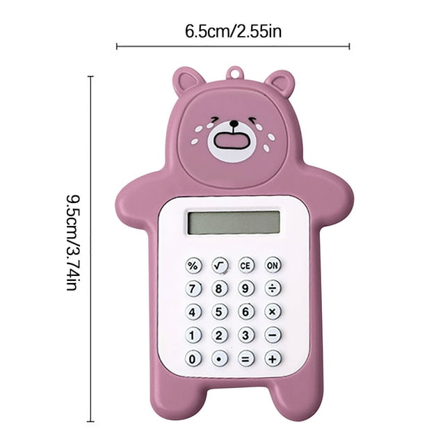 CEHVOM Cute Bear Calculator, Basic Button Battery Powered, Handheld Calculator Schools And Children Can Choose Pink, Yellow, Blue, Cyan And Brown. Clearance
