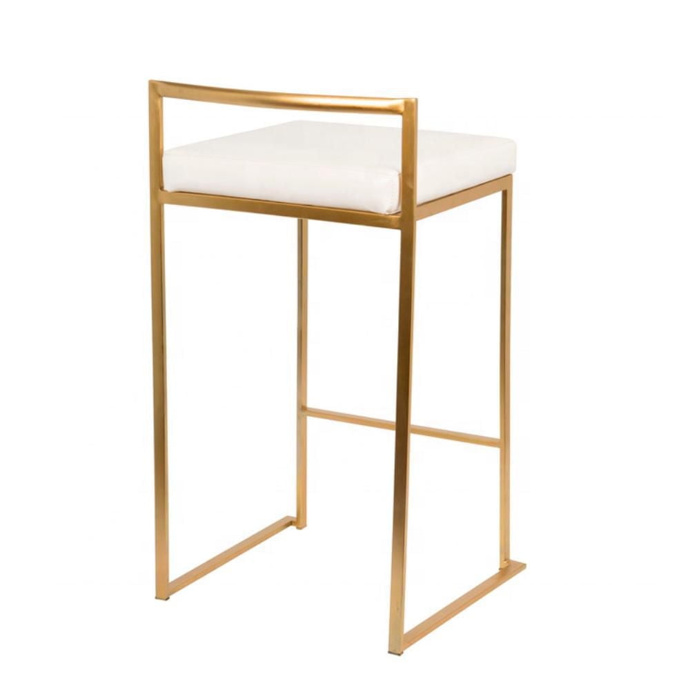 Tabouret Heavenly Collection avec cadre en acier inoxydable doré LOT DE 6