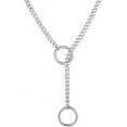 thumbnail image 1 of Collier Ras du Cou en Forme de Cœur pour Femmes et Hommes, Chaîne Cubaine en Acier Inoxydable, Colliers en Forme de Y, Collier Punk, Collier Réglable, Collier Lariat Y, Colliers de Bal, Bijoux, 1 of 4