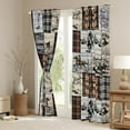 thumbnail image 3 of Erosebridal Western Blackout Curtains 42"Wx90"L Cowboy Curtains & Drapes Western Window Curtains Horse Cow Print Window Treatments 2 Panels Brown Country Farmhouse Buffalo Plaid Bedroom Decor, 3 of 6