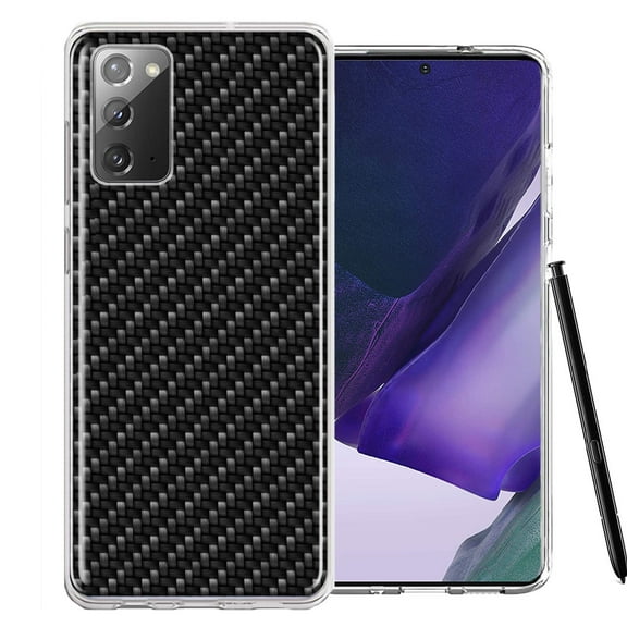 MUNDAZE For Samsung Galaxy Note 20 Carbon Fiber Look Double Layer Phone Case Cover
