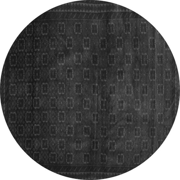 Ahgly Company Indoor Round Abstract Gray Contemporary Area Rugs, 4' Round