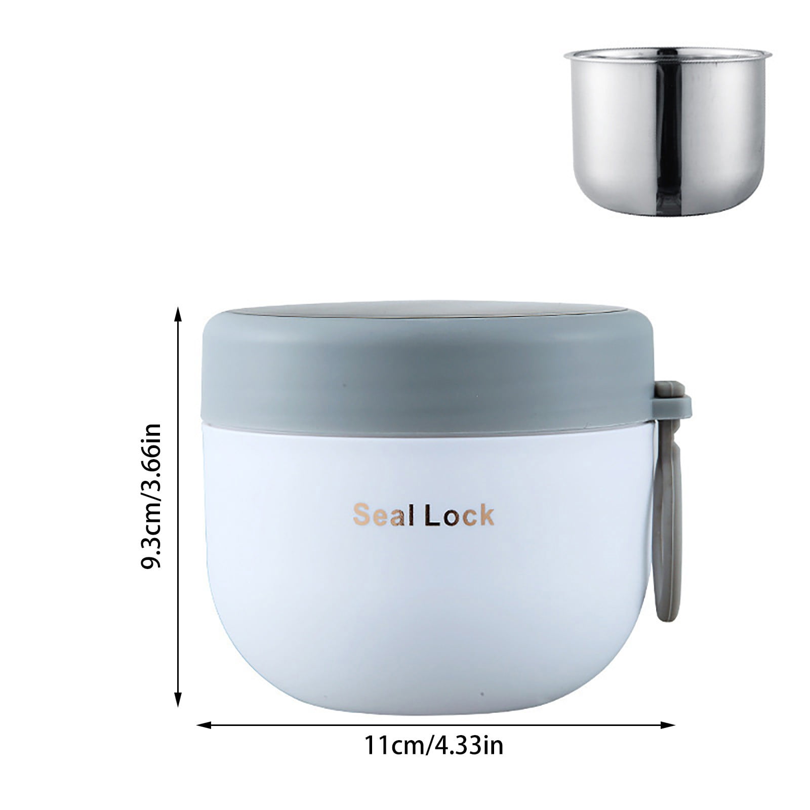 SLUOHZXI Food Jar for Hot Food Adults 600ml Soup Thermo Lunch Containers Wide Mouth Vacuum Insulated Stainless Steel Leakproof Bento Box with Spoon (Beige)