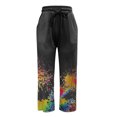 thumbnail image 4 of Puntoco Pantalones De Pijama Cómodos Para Mujer Pantalones De Yoga De Salón De Pierna Ancha Pantalones De Jogger De Salón Casual Con Estampado Floral De Mariposa Suelta Puntoco Puntoco-2922, 4 of 5