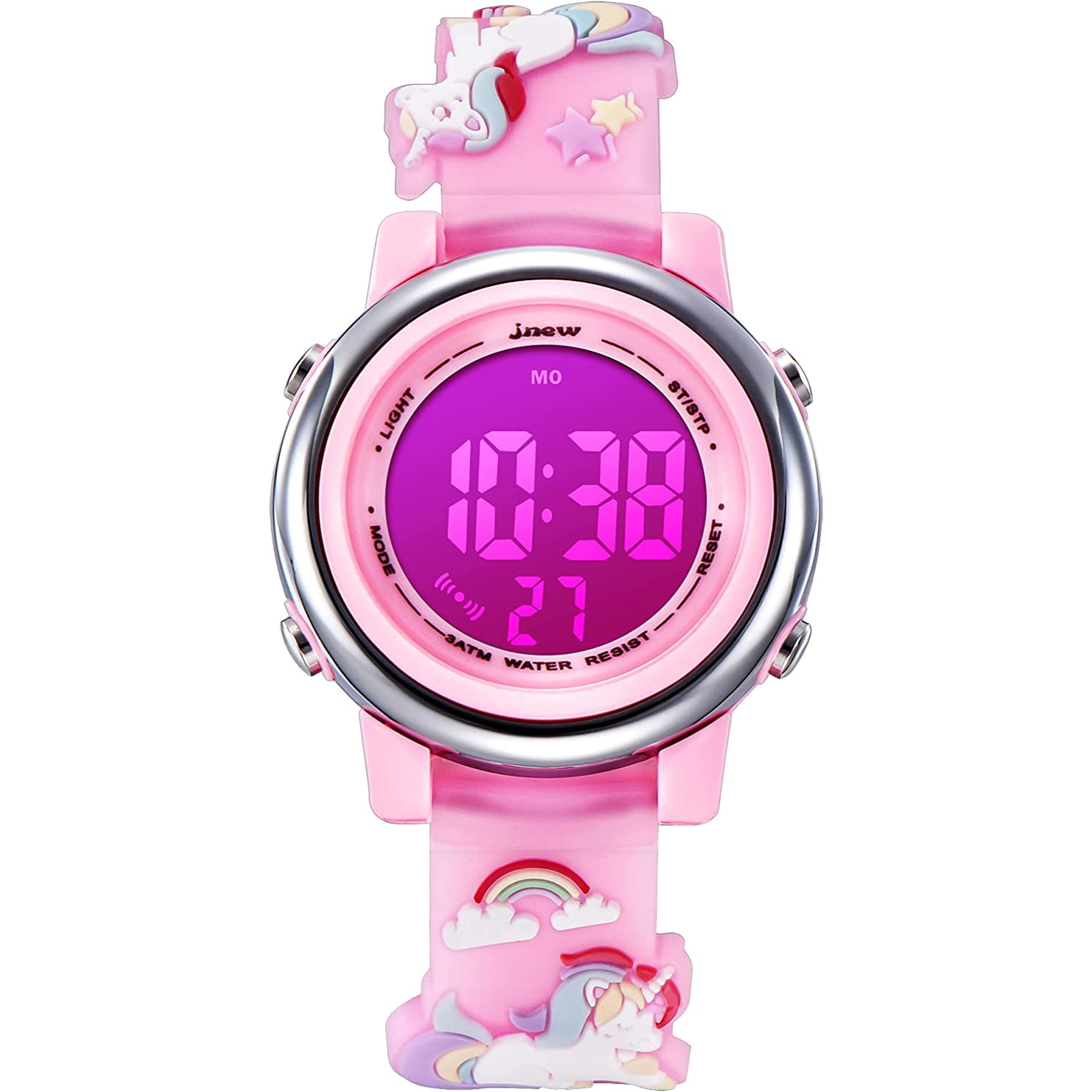 Kids Watches Girl Watches Ages 312 Sports Waterproof 3D Cute Cartoon Digital 7 Color Lights