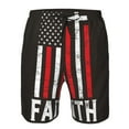 thumbnail image 4 of Disketp Men'S Swim Trunks Hawaiian Breathable Surf Beach Swimsuits Mesh Lining Beach Shorts With Pockets-Usa Flag Cross, 4 of 9